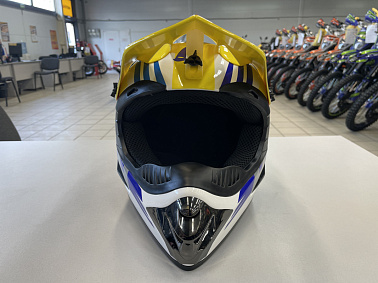 Шлем кроссовый HETOSHI UFD XD1-43 цв. Бело-сине-красно-желтый р. M 